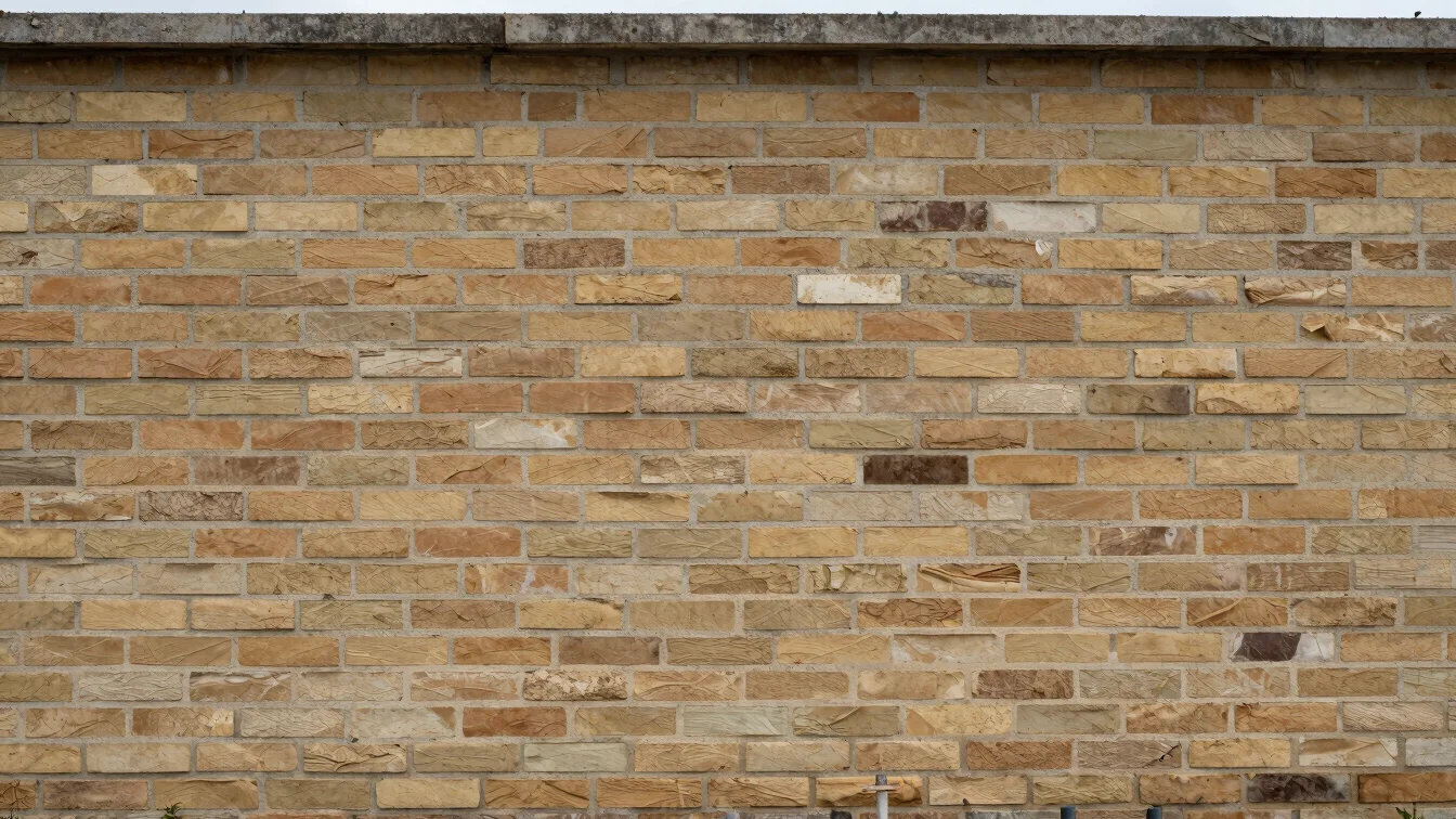 Maçonnerie d’élévation d’un mur porteur en blocs, mortier et truelle visibles, lumière naturelle diffuse, gros plan docu